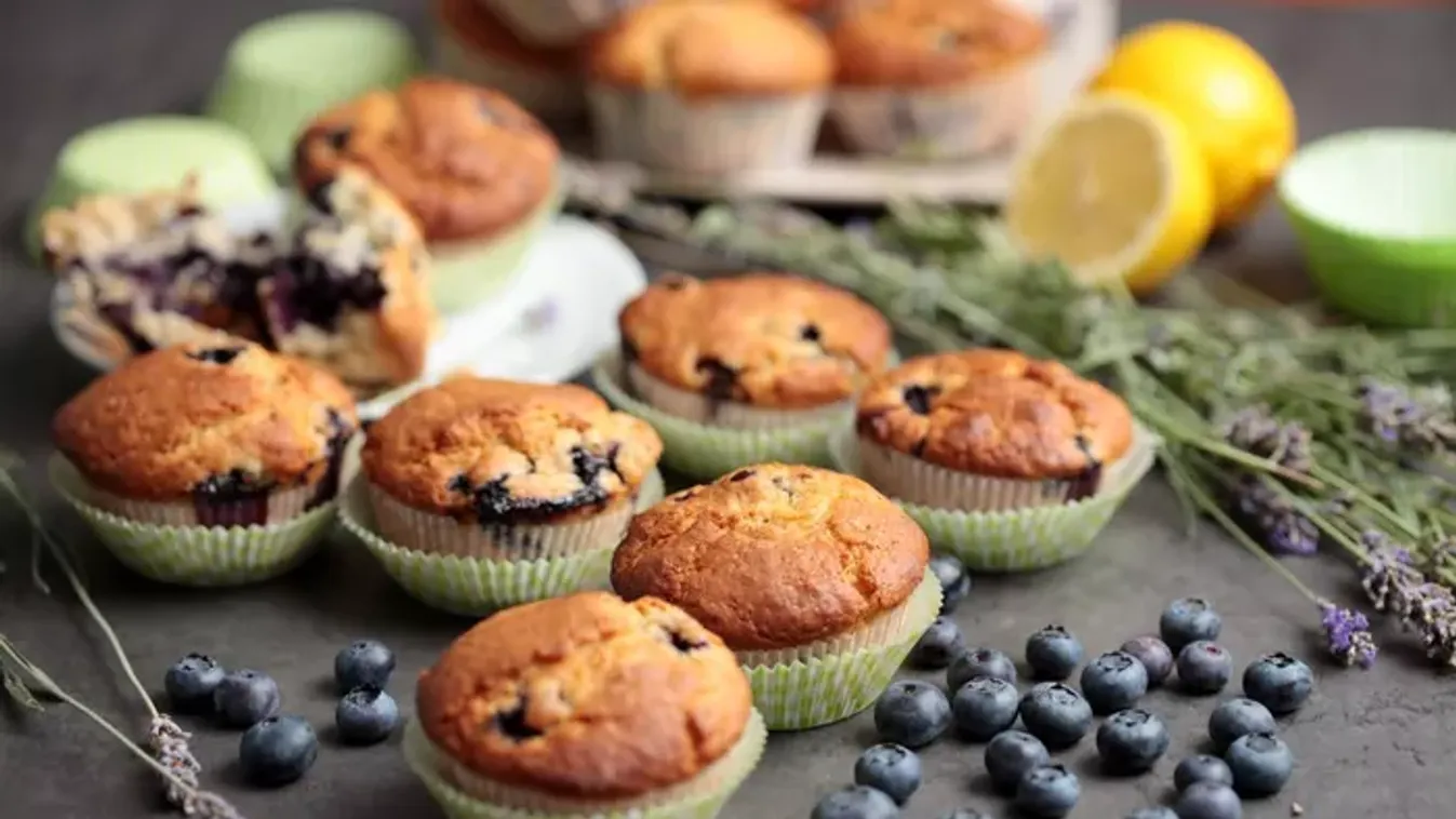 Áfonyás-citromos muffin  recept