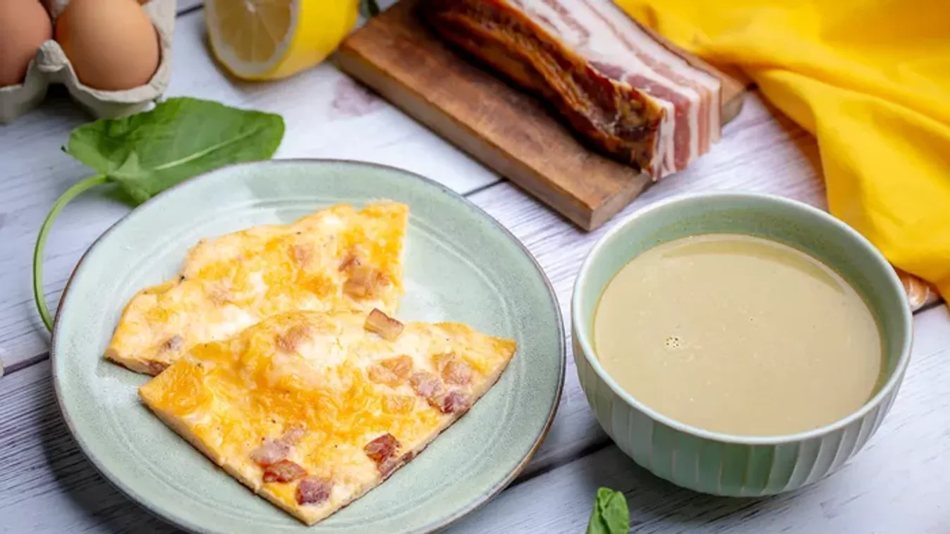 Sóskaleves szalonnás omlettel recept
