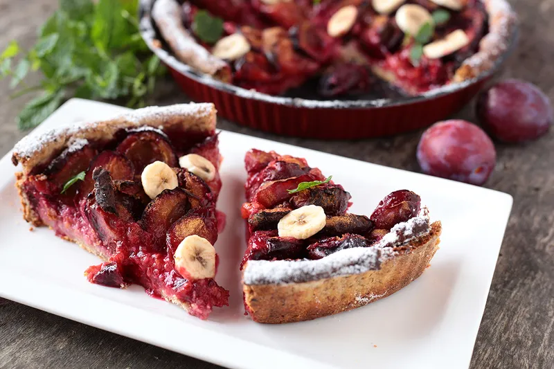 Cukormentes szilvás pite