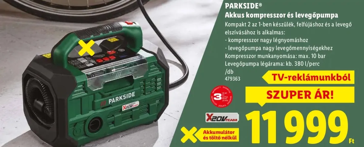 Kompresszor és levegőpumpa is a Lidl új terméke