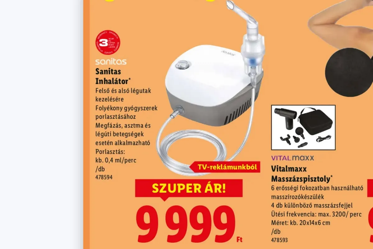 Inhalátor a Lidlben, jó áron kapható a gyógyászati segédeszköz
