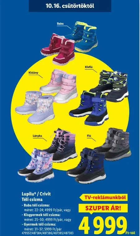 Csütörtöktől árulja a gyerekcsizmákat a Lidl