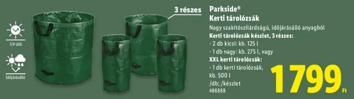 A Parkside® kerti tárolózsák készlet tartós, környezetbarát megoldás a levelek, gallyak összegyűjtésére
