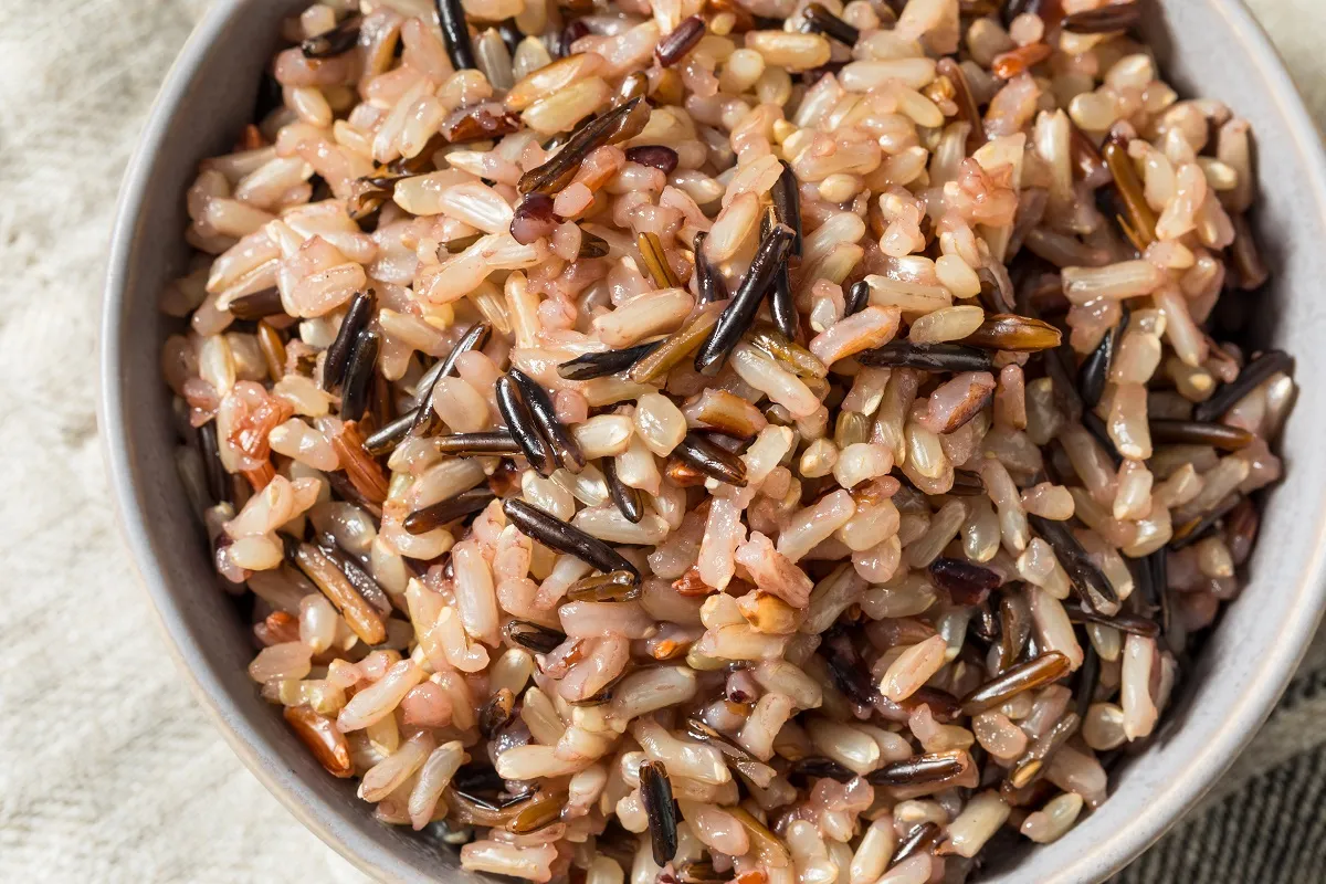 Organic,Cooked,Wild,Rice,In,A,Bowl,Ready,To,Eat