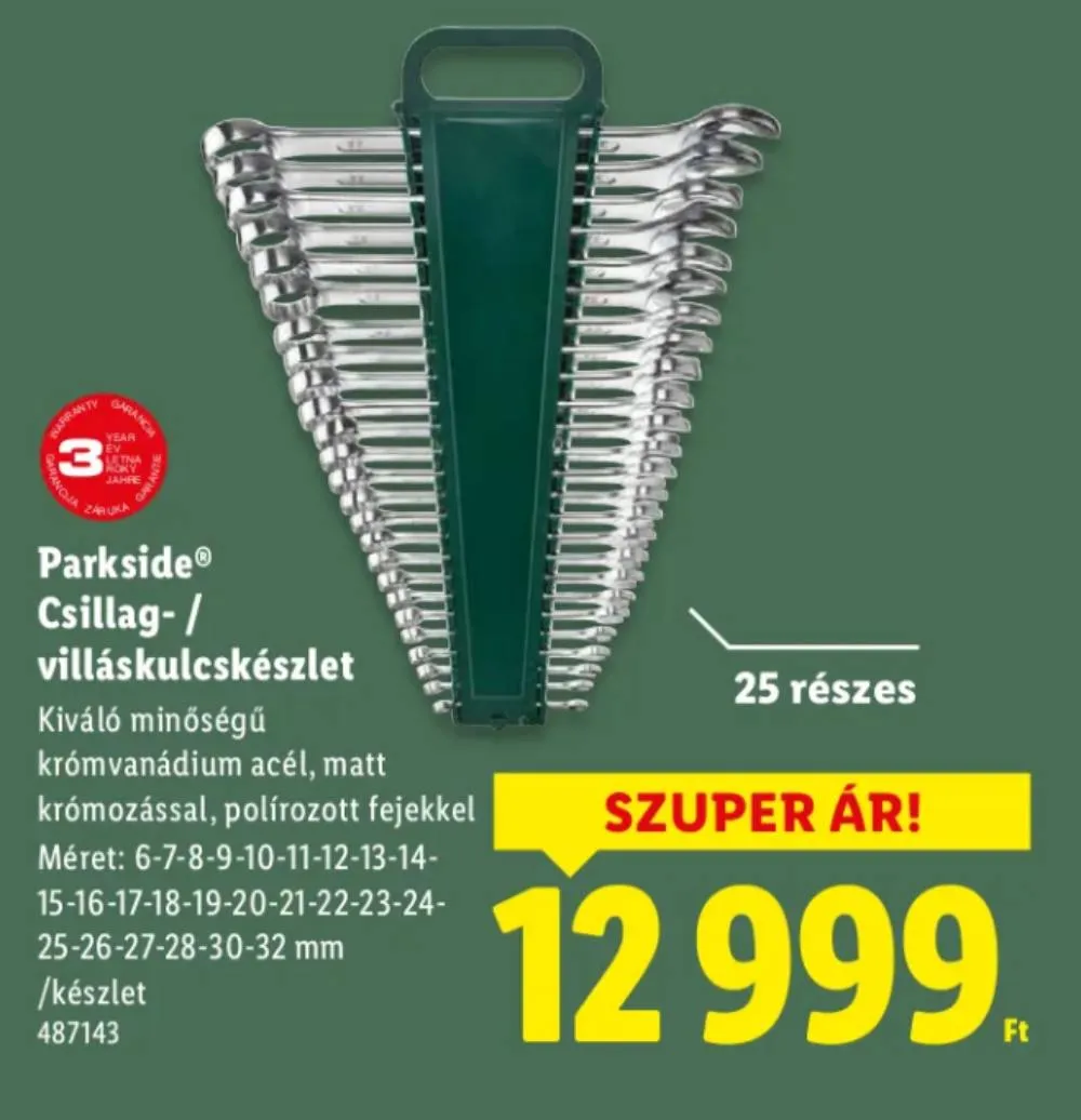 A Parkside csillag- és villáskulcskészlet megkönnyíti az otthon szerelési munkákat 