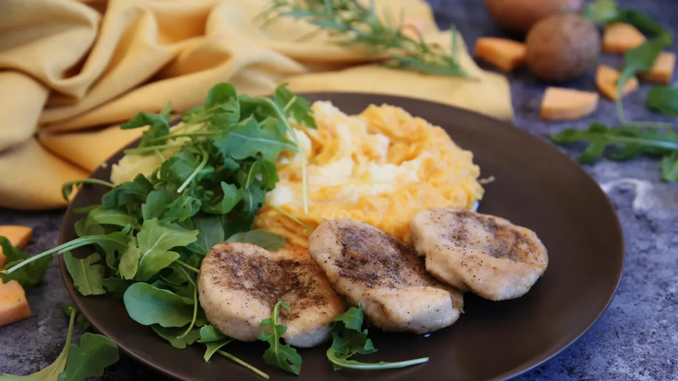 Rozmaringos csirkemell édesburgonya-pürével