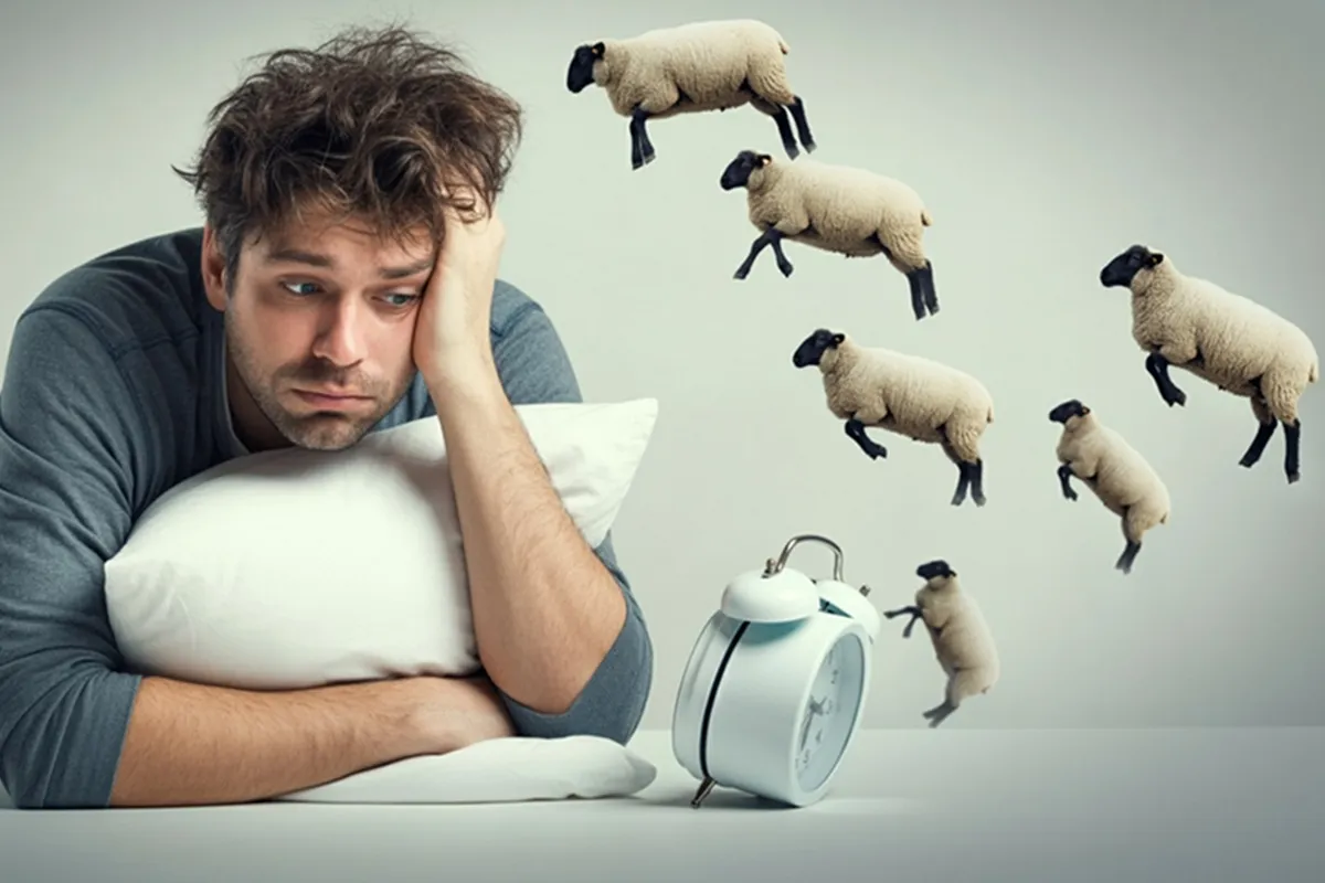 Alvászavarral küzdő férfi számolja a bárányokat