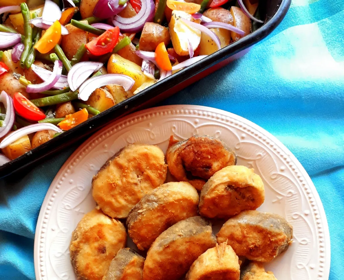 Hekkderék újburgonya salátával