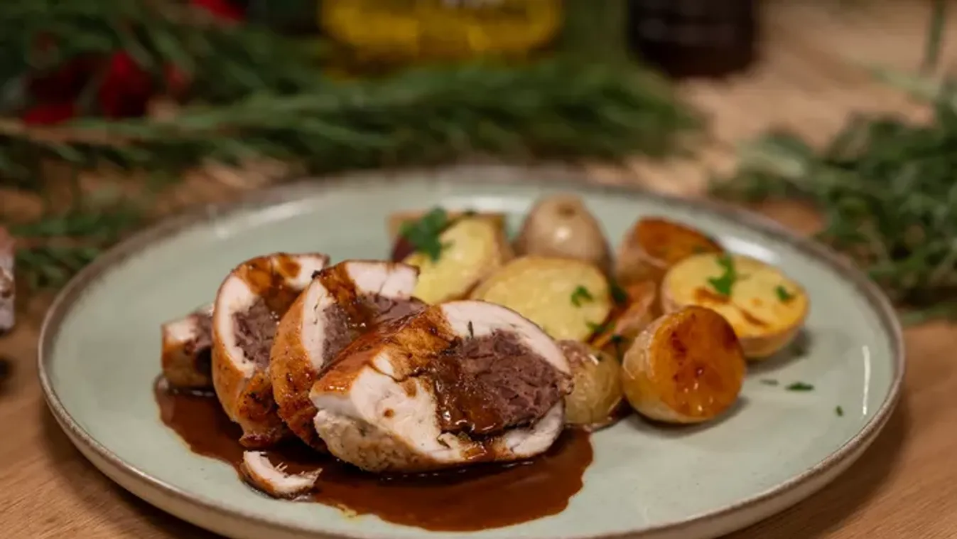 Libamájjal töltött pulykamell rozmaringos sült burgonyával  recept
