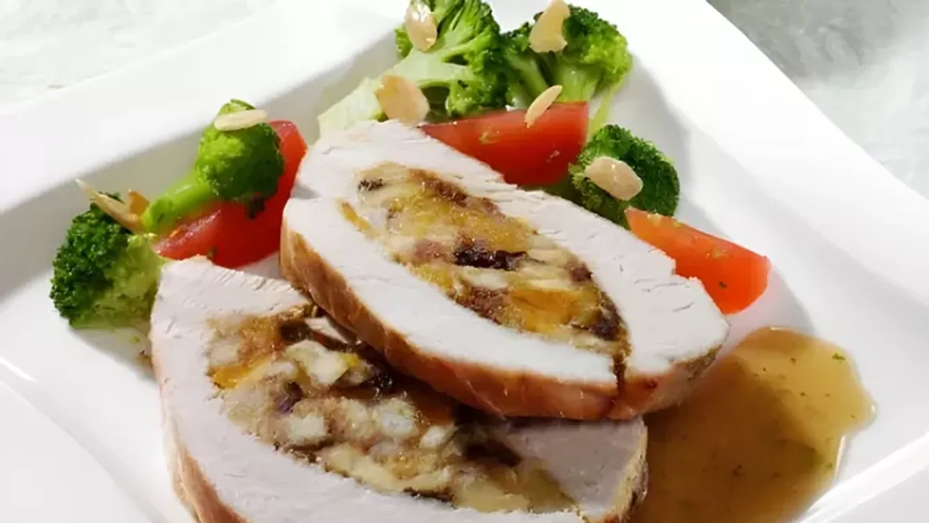 Aszalt gyümölccsel töltött pulykamell recept