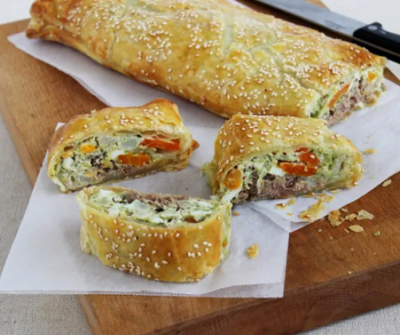 Zöldséges-tonhalas rétes