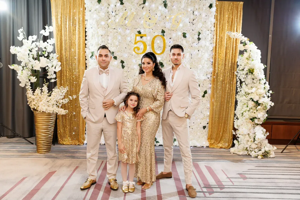 Bódi Csabi a családjával