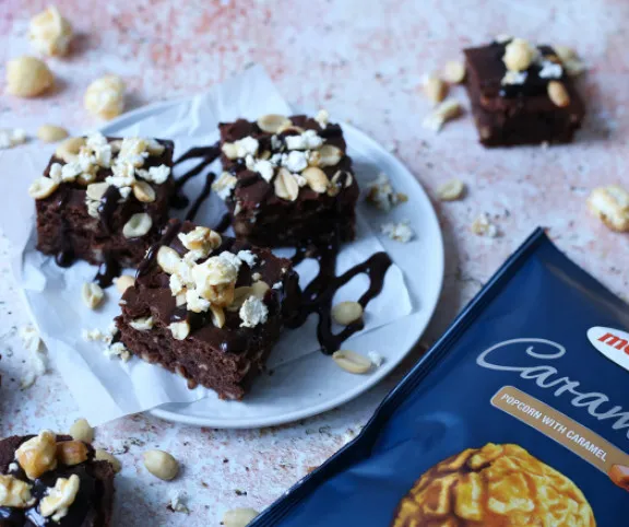Brownie vajkaramellás popcornnal