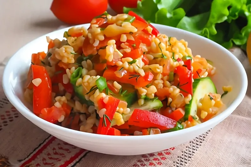 Bulgursaláta zöldségekkel 