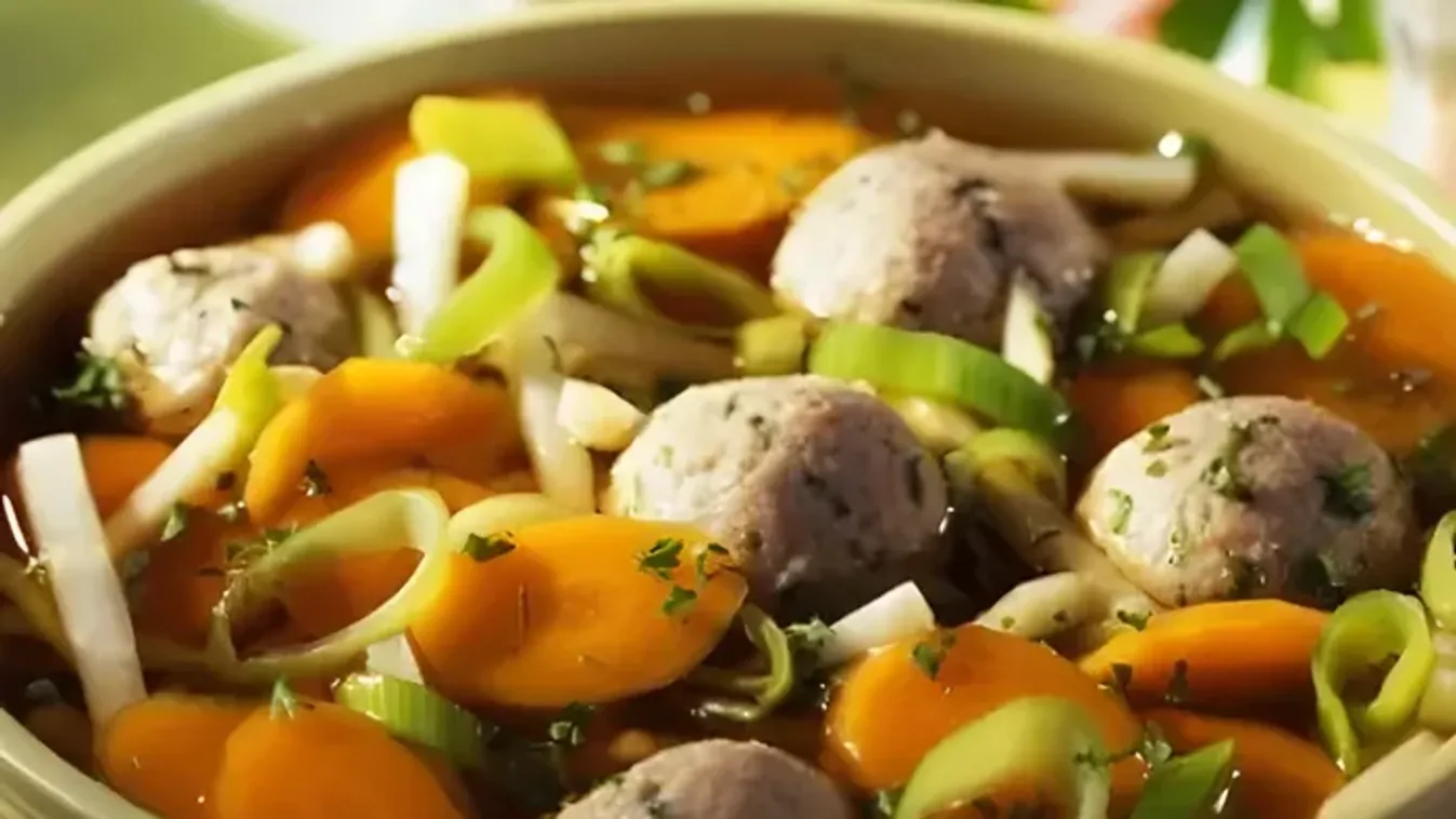 Zöldségleves húsgombóccal recept