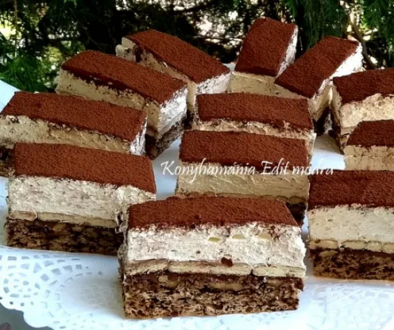 Parlament szelet (diós-nutellás süti)