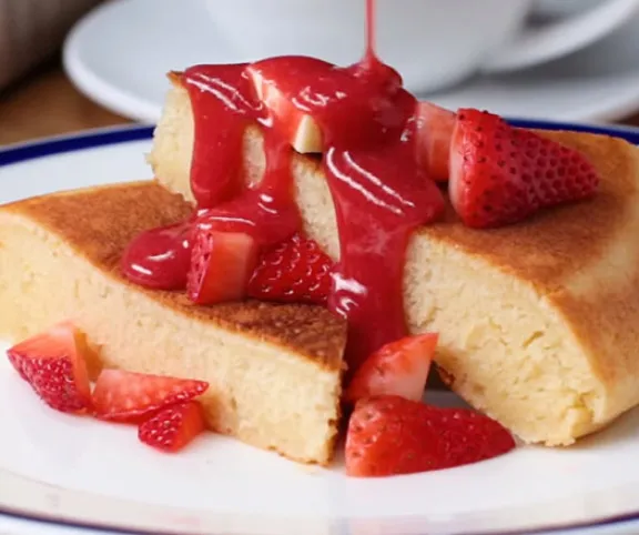 Szupervastag epres palacsinta házi eperszósszal