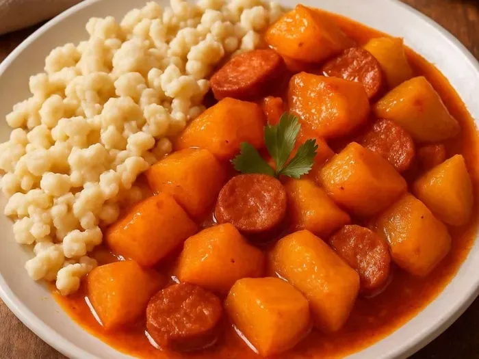 Paprikás krumpli nokedlivel