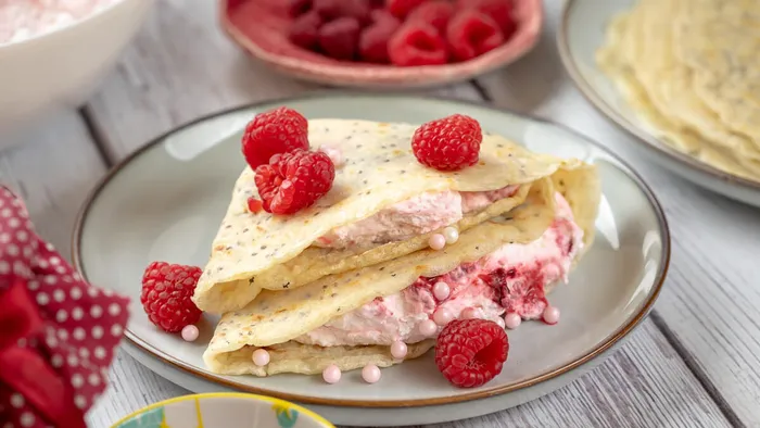 Vegán palacsinta málnahabbal