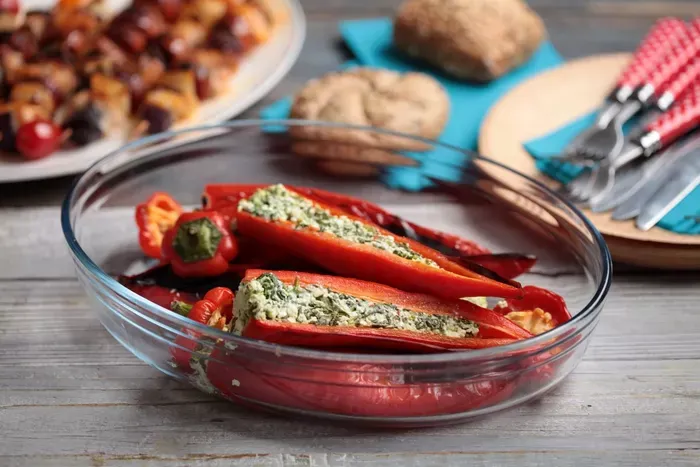 Spenótos túróval töltött paprika