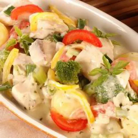 Zöldséges hal tejszínnel