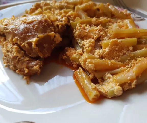 Zöldbabos rakott csirkecomb