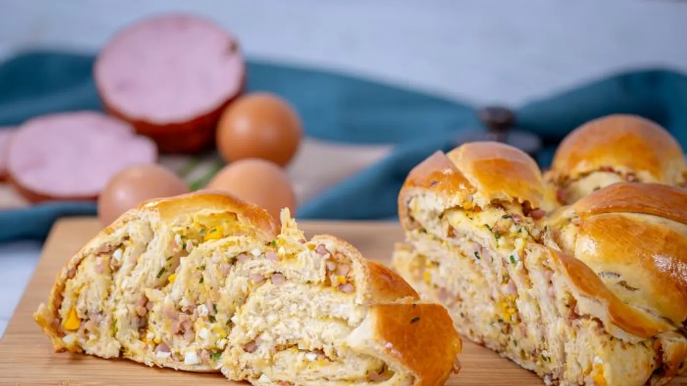 Húsvéti sonkás-tormás fonott kalács