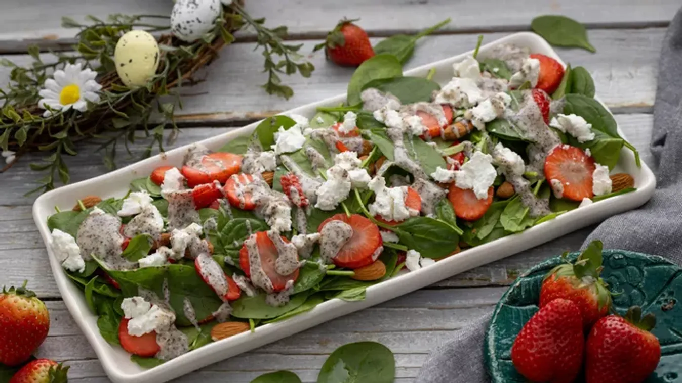 Epres spenótsaláta mákos öntettel recept