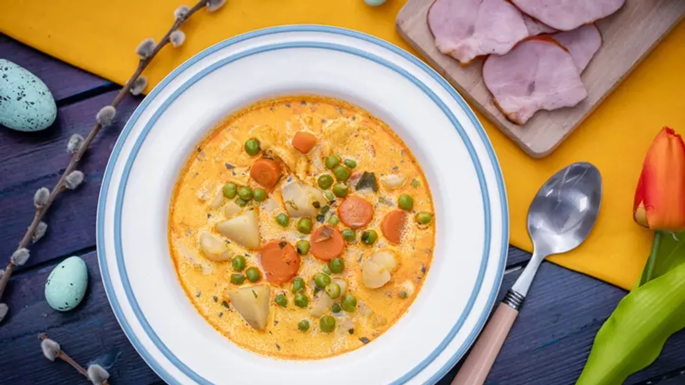 Sonkalében főtt borsóleves