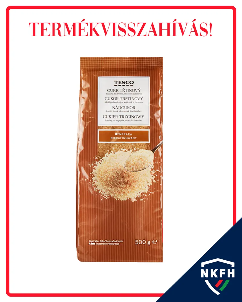 Termékvisszahívás: visszahívták a Tesco 500 grammos nádcukor termékét