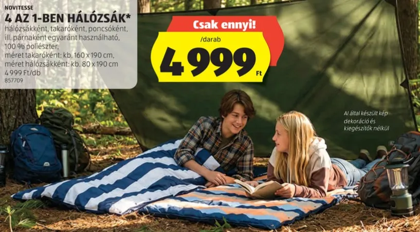Többféle funkcióval használható az Aldi hálózsákja