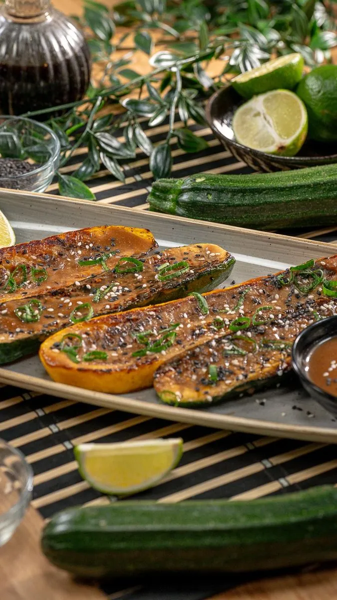 Grillezett cukkini miso mázzal