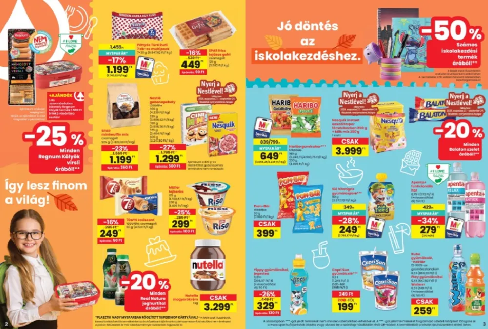 Iskolakezdés a SPAR-ral: rengeteg akciós finomság kerülhet az uzsonnásdobozba