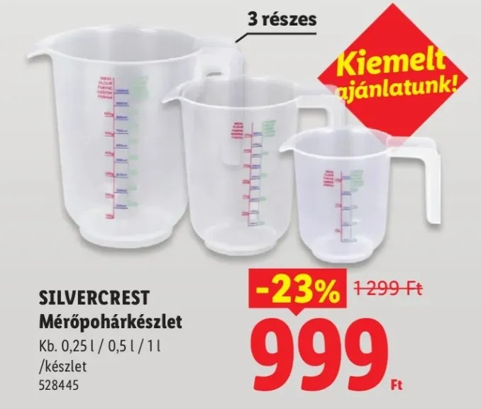 Elképesztő áron adja a Lidl a mérőpohárkészletet