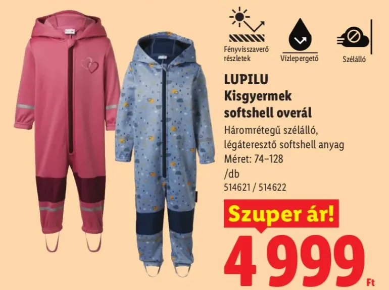 Nagy népszerűségnek örvend a Lidlben kapható Lupilu softshell overál
