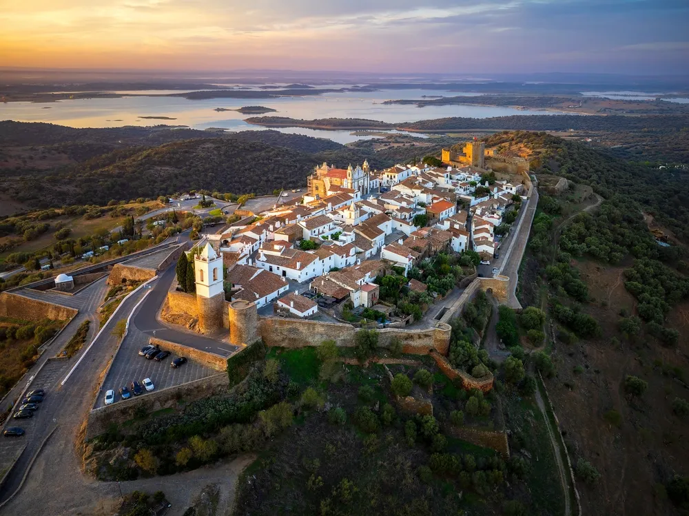 Aerial,View,Of,Monsaraz,A,Tiny,Charming,Village,Inside,Castle